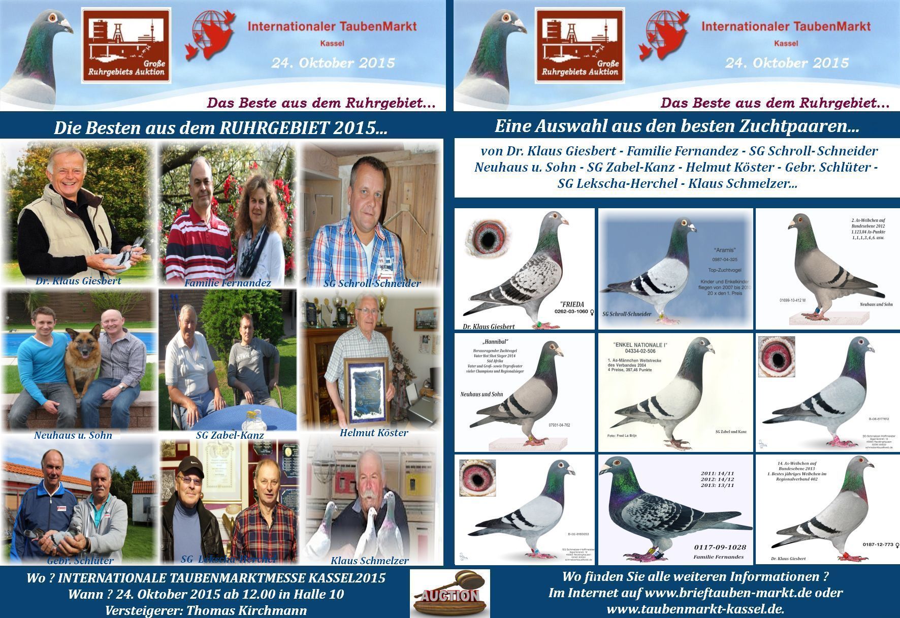 duiven markt veiling reclame ruhrgebiet 2015