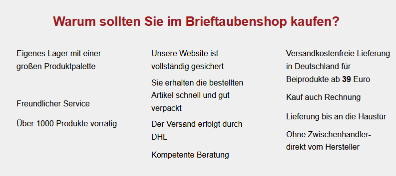 brieftaubenshop warum