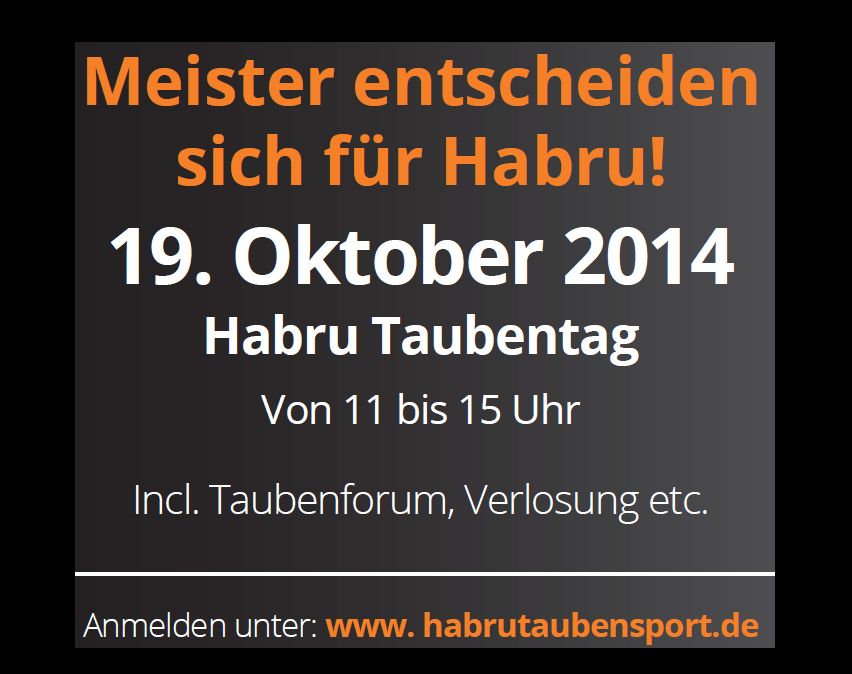 HABRU pigeon day 2014 - invitation to the 19th October 2014