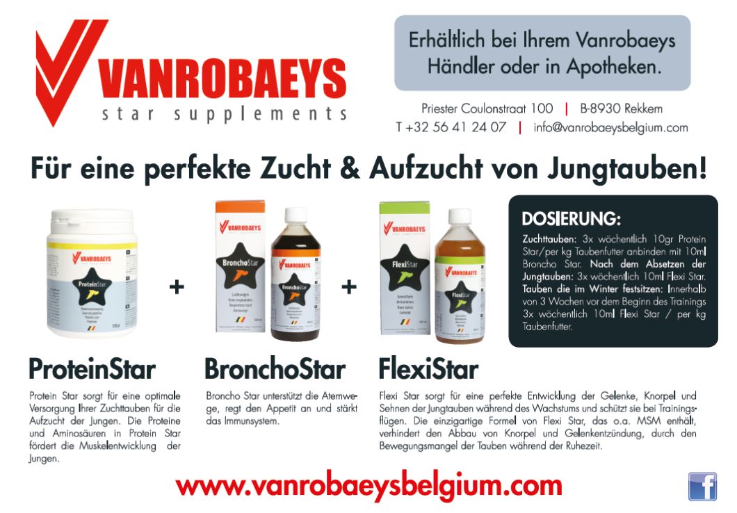 VANROBAEYS - for a perfect breeding & Rearing of young pigeons!