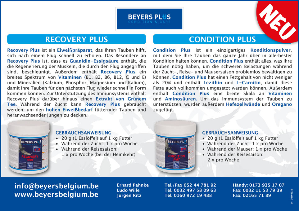 Produkte der Woche - Recovery Plus und Condition Plus - neu von BEYERS...