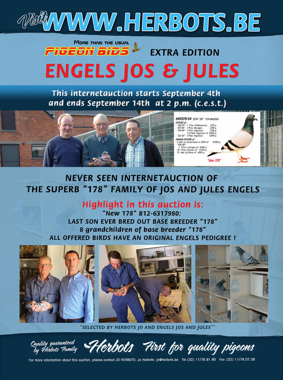 PIGEON BIDS SEPTEMBER PART I - ENGELS JOS AND JULES EDITION...