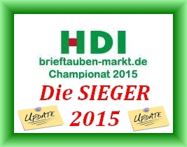 Die Gewinner des HDI brieftauben-markt Championats 2015 - Endstand...