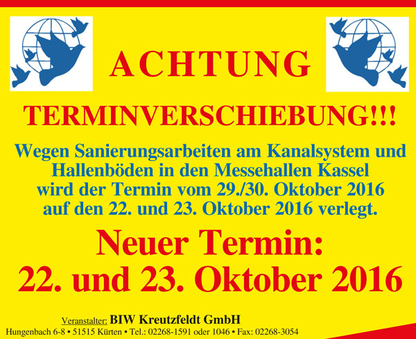 27. International Taubenmarkt 2016 - all information for exhibitors and doves ...