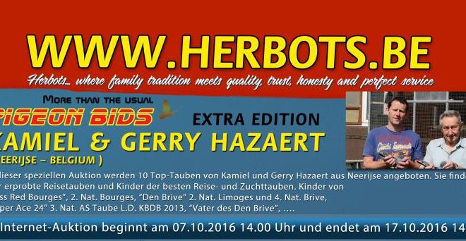 PIGEON BIDS EXTRA EDITION KAMIEL & GERRY HAZAERT...
