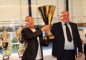 Andreas Drapa en Yongjang Zhang, Pforzheim - winnaar van de Mercedes Cup in 2016 ...