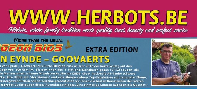 PIGEON BIDS EXTRA EDITION VAN EYNDE - GOOVAERTS...