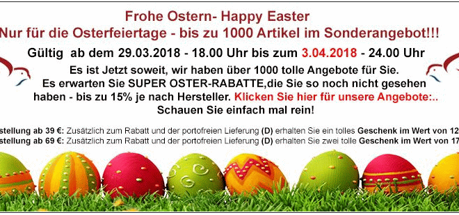Nur für die Ostertage - bis zu 1000 Artikel zum Sonderpreis...