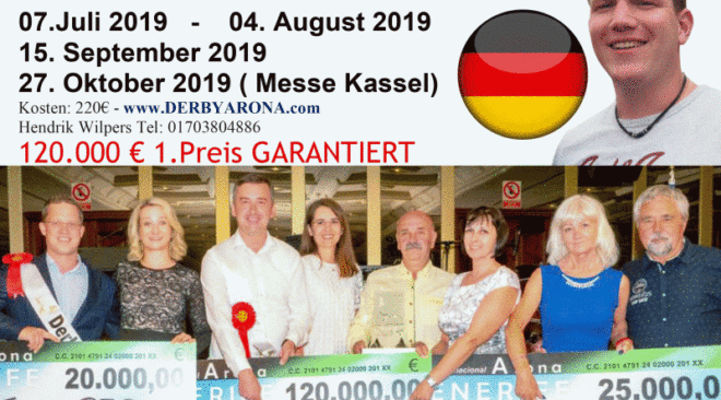 Versandtermine DERBY ARONA 2020...