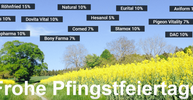 Nur noch bis zum 12. Juni 2019 24.00 Uhr - Sonderangebote auf brieftaubenshop.de...