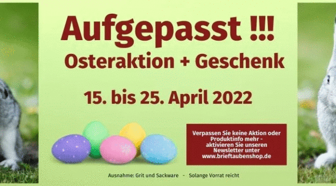 brieftaubenshop.de - Osteraktion 2022...
